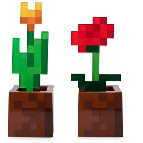 Robe Factory Llc Minecraft Orange Tulip And Poppy Flower Pot Mood Lights Set Of 2 Target