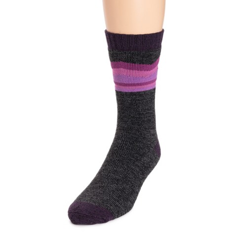 Muk Luks Quietwear Men's Repreve Sock, Purpple Mountain, One Size Fits ...