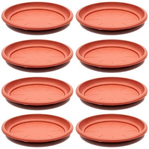 Juvale 8-Pack Round Plastic Plant Saucer Drip Trays, Terracotta Flower Pot Saucers, Dish for Garden, Potted Plants, Home, Patio, Planter Base, 12-inch - 1 of 4