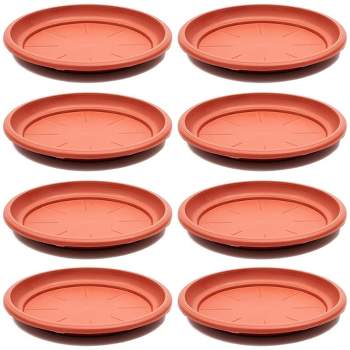 Juvale 8-Pack Round Plastic Plant Saucer Drip Trays, Terracotta Flower Pot Saucers, Dish for Garden, Potted Plants, Home, Patio, Planter Base, 12-inch