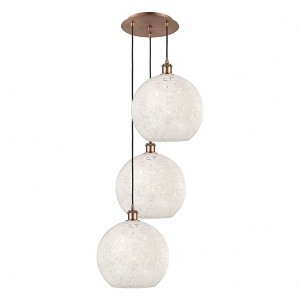 White Mouchette - 3 Light Cord Hung Multi Pendant In Modern Style-13.5 Inches Tall and 18.5 Inches Wide - 1 of 1