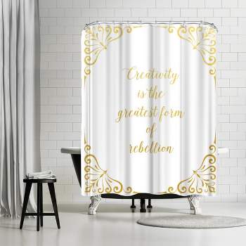 Americanflat 71" x 74" Shower Curtain, Rebellion Gold by Samantha Ranlet