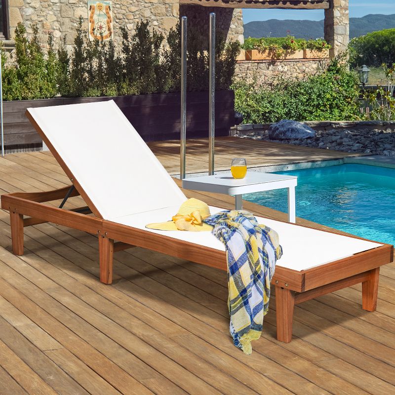 Costway  Patio Lounge Chair with 5-Postion Adjustable Backrest and Quick-Drying Fabric, 1 of 9