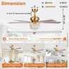 Parrot Uncle 52" Antique Brass Modern Crystal Ceiling Fan with Lights and Remote Control - 3 of 4