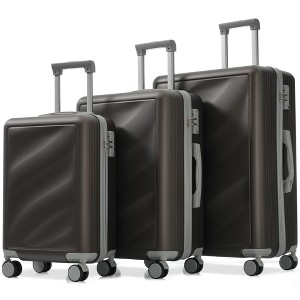 Whisen 3-Piece ABS Hardshell Spinner Luggage Set, 20”/24”/28” Suitcase with TSA Lock, Double Wheels and Side Hook - 1 of 4