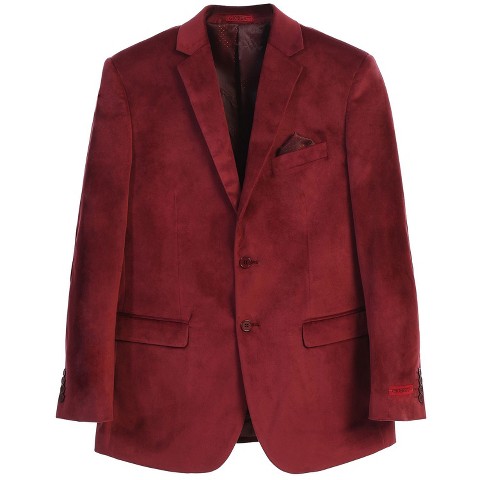 Мужские куртки GIOBERTI Men's Formal Super Soft Velvet Blazer Jacket, Burgundy, 42 Regular