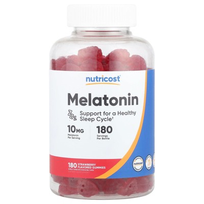 Nutricost Melatonin Gummies, Strawberry, 10 mg, 180 Gummies