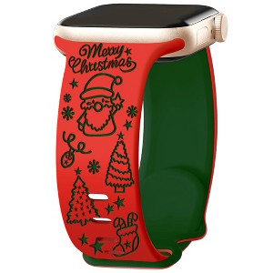 HTUTWOO Christmas Apple Watch Band, Soft Silicone Sport Strap 38/40/41/42/44/45/49mm for iWatch Series 10 9 8 7 6 5 4 3 2 SE Ultra - 1 of 4