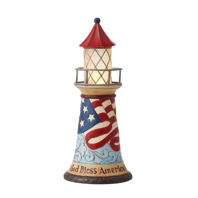 Jim Shore 10.0 Inch Let Freedom Shine Patriotic Led Light House Figurines
