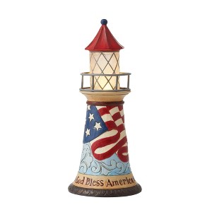 Jim Shore 10.0 Inch Let Freedom Shine Patriotic Led Light House Figurines - 1 of 3