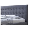 Queen Margaret Modern And Contemporary Velvet Button Tufted Platform Bed Gray - Baxton Studio - image 2 of 3