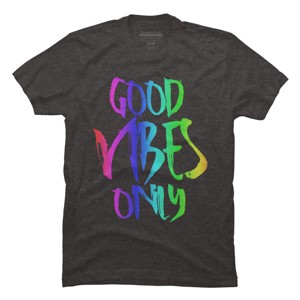 Adult Design By Humans Good Vibes Only Rainbow Pride By Samcole18 T-Shirt - 1 of 2