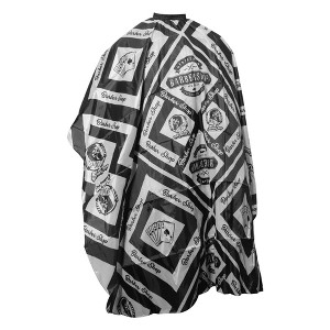 Unique Bargains Retro Hair Cutting Cape 62.99"x55.12" Black White 1 Pc - 1 of 4