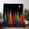 Lomsoe Christmas Tree & Stars Flannel Blanket - All Seasons Soft and Warm Throw Blanket for Napping, Camping, Travel, Office - 3 of 4