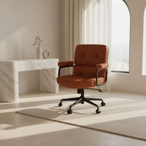 SUGOLD Brown Desk Chair, Ergonomic Office Chair with Lumbar Support and Wide Seat, Comfortable Task Chair for Home & Office Use - 1 of 4