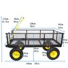 SEVOBAL Utility Storage Cart Big Wagon Cart Garden Cart Trucks Convenient For Transporting Firewood, Black And Yellow, 55.00"*24.40"*44.50" - 3 of 4