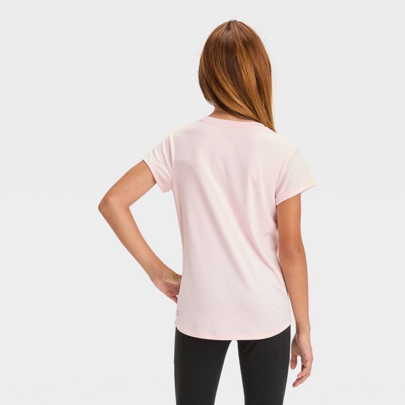 Girls&#39; Short Sleeve &#39;Radiant Human&#39; Graphic T-Shirt - All In Motion™ Light Pink, 4 of 5
