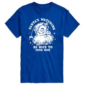 Men's - Instant Message - Santas Watching Be Nice To Mom Short Sleeve Graphic T-Shirt - 1 of 4