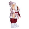 Transpac Fabric 24 in. Multicolor Christmas Ticking Stripe Country Santa - 2 of 4