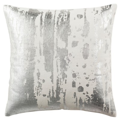 Metallic Splatter Pillow - White - 20" x 20" - Safavieh