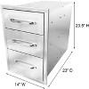 Outdoor Kitchen Drawers, Stainless Steel Outdoor Kitchen Drawers, 3-Layer Flush Mount BBQ Drawers for BBQ Island, Grill Station - 3 of 4