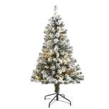 4ft Nearly Natural Pre-Lit LED Flocked West Virginia Fir Artificial Christmas Tree Clear Lights
