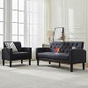TYBOATLE Velvet Loveseat Sofa Set, 3-Piece Tufted Couch with 2 USB & Cup Holders, Small Space Furniture for Apartment, Office, Bedroom - 2 of 4