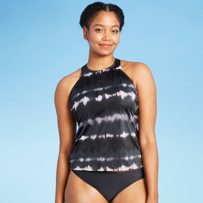 white high neck swim top