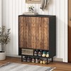 Kumasinova 28.74 Inch Shoe Cabinet,Modern Entryway 18-Pair Shoe Cabinet Storage Organizer with 2 Doors and Open Shelf for Entryway - 2 of 4