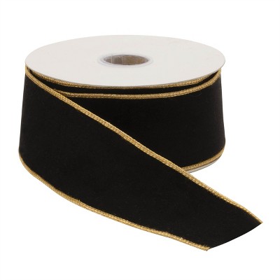 Black Wired Ribbon (Set of 2)