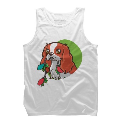 Men's Design By Humans Super Cute Dog Paws Print Christmas Tree T-Shirt By rasok Tank Top