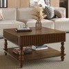 Lift-Top Coffee Table with Hidden & Open Storage, Square Fluted Cocktail Table Sofa Side Table Storage Center Table Accent Table - ModernLuxe - 3 of 4