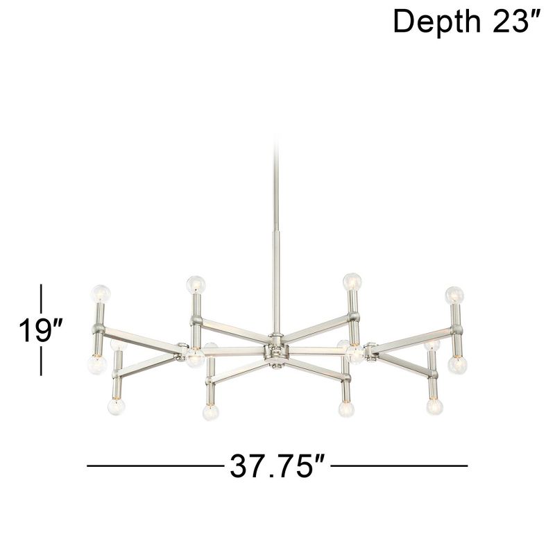 Possini Euro Design Marya Brushed Nickel Chandelier 37 3/4" Wide Modern 16-Light Fixture for Dining Room House Foyer Kitchen Island Entryway Bedroom, 4 of 9