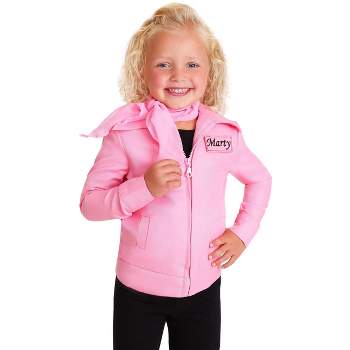 HalloweenCostumes.com 4T Girl Grease Girl's Toddler Authentic Pink Ladies Jacket., Pink
