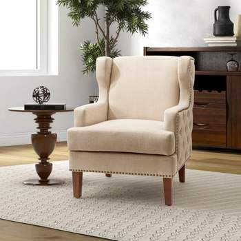 Gerald Armchair with Recessed Arms and Button-tufted Design| KARAT HOME