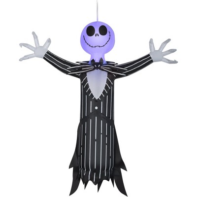 Nightmare Before Christmas Airblown Inflatable Hanging Jack Skellington w/Blinking Lights Disney, 4 ft Tall