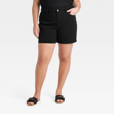 Women's Mid-Rise Jean Shorts - Ava & Viv™ Black Wash 18