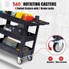 Utility Service Cart, 550LBS Heavy Duty PP Rolling Utility Cart with 360° Swivel Wheels, Large Shelf, Storage Handle - image 4 of 4