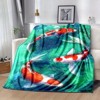 Lomsoe Red White Koi Fish Print Flannel Blanket - All Seasons Soft and Warm Throw Blanket for Bed, Napping, Camping, Travel, Office - 2 of 4