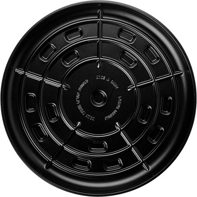 Black Plastic Plant Saucer with Drainage, 15-inch