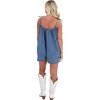 Women's Tie Strap Denim Romper - lalavon - 2 of 2