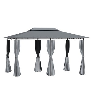 Gsluuk Outsunny 10' x 13' Patio Gazebo, Outdoor Gazebo Canopy Shelter with Curtains, Vented Roof - 1 of 1