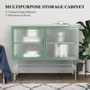 Modern Console Table with Fluted Glass Doors and Adjustable Shelf for Dining and Living Room Storage - 3 of 4