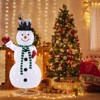 Mr Ironstone 5ft Lighted Snowman, Large Outdoor Christmas Decoration with 200 LED Lights, Multicolored Scarf and Hat - 4 of 4