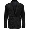 Men's Gold-Foil Printed Suit Jacket Blazer with Velvet-Like Base Fabric - 2 of 4