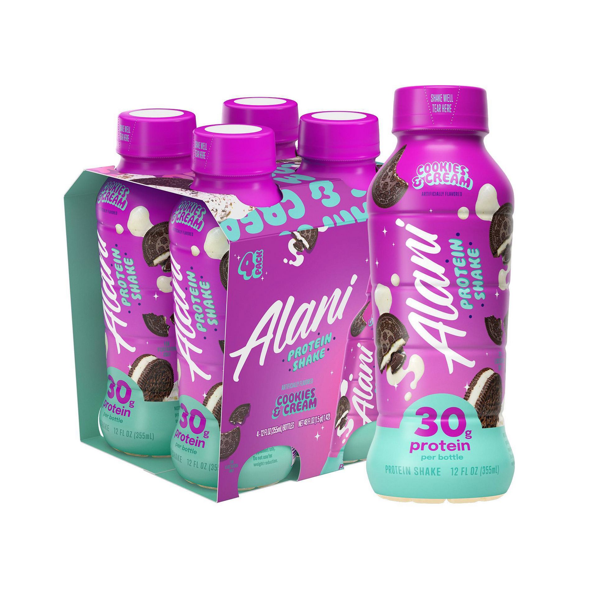 Alani Nutrition Fit Protein Shakes - Cookies & Cream - 12 fl oz/4pk