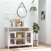 Farmhouse Sideboard Buffet Cabinet Bar Cabinet with Storage Shelves, Kitchen Cabinet with 2 Framed Glass Doors and Anti-Topple - 2 of 4