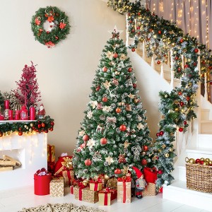 Yaheetech 4.5Ft/6Ft/7.5Ft Pre-decorated Frosted Artificial Christmas Tree - 1 of 4