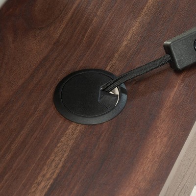 Grand Walnut Mid-Century Modern Desk with Drawer and Keyboard Tray