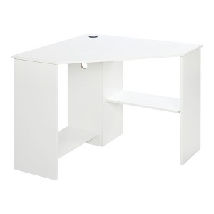 HOMCOM Corner Computer Desk with Storage Shelf, Writing Table Study Workstation for Home Office - 1 of 4
